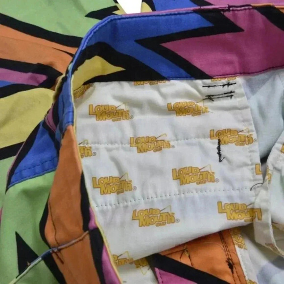 Loudmouth Shorts Colorful Bold Zigzag Patterned Multicolor Size 4 - Picture 8 of 10